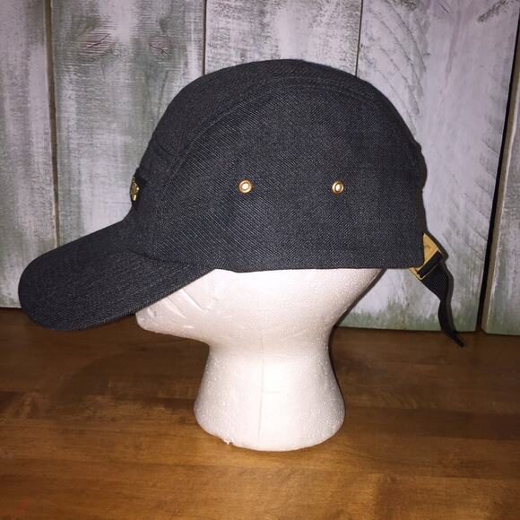 VINTAGE Nike Hat Cap Strap Back Gray Gold Panel Swoosh Logo Casual Mens - Picture 2 of 8